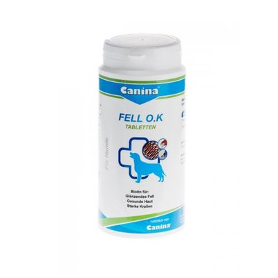 Вітаміни Canina Fell O.K. для собак, для шерсті, добова потреба в біотині, 250 г (125 табл) 101306 AD фото