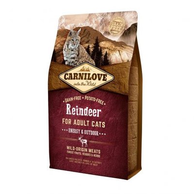 Сухой корм Carnilove Cat Reindeer для активных кошек, оленина и кабан, 2 кг 170200/2256 фото
