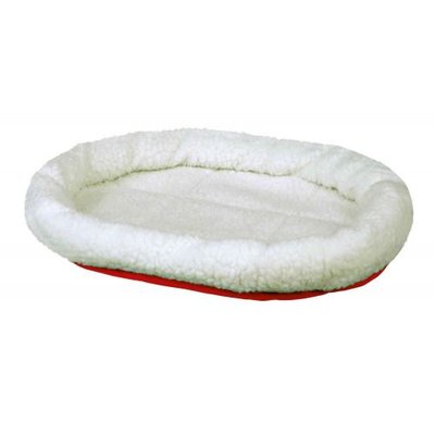 Лежак двухсторонний Trixie Cuddly Bed для собак, мех, 47х38 см (белый/красный) 28631 фото