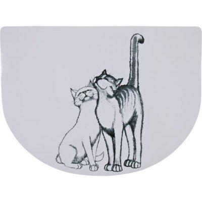 Килимок Trixie Pussy Cats під миски для котів, пластиковий, 40х30 см (білий) 24540 фото