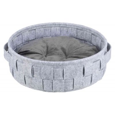 Лежак Trixie Lennie для собак плетеный, фетровый/плюшевый, 40 см (серый) 38391 фото