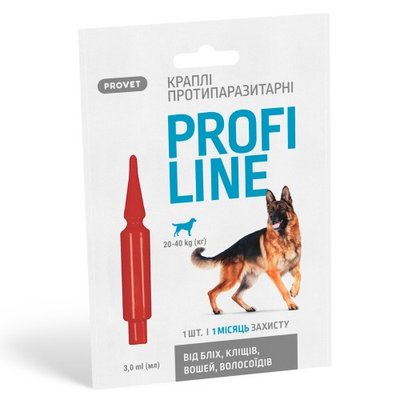 Краплі Provet Profiline для собак 20-40 кг, 1 піпетка 3,0 мл (інсектоакарицид) PR243106 фото