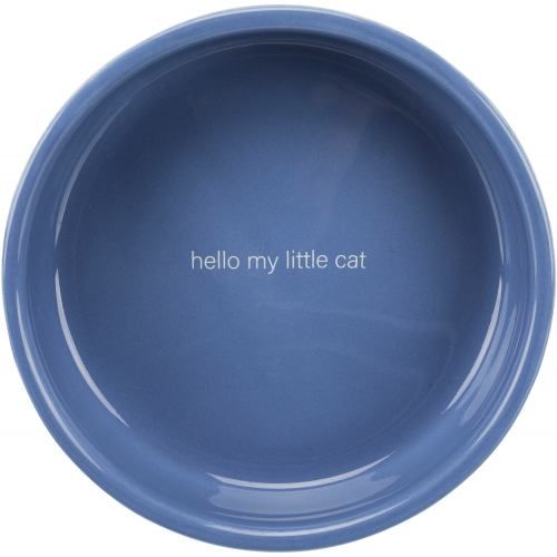 Миска Trixie для котів коротконосих порід, керамічна, 15 см, 300 мл (світло-синя/біла) 24770 фото