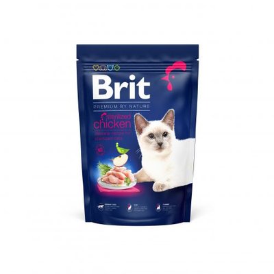 Сухий корм Brit Premium Cat by Nature Sterilised для стерилізованих котів, з куркою, 1500 г 171862 фото
