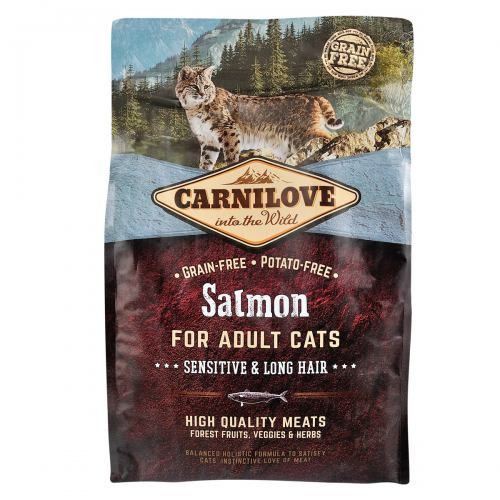 Сухий корм Carnilove Cat Sensitive & Long Hair для котів з чутливим травленням, лосось, 2 кг 170198/2287 фото