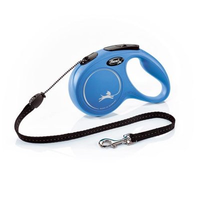 Повідець-рулетка Flexi New Classic для собак, з тросом, розмір M 5 м / 20 кг (синя) 11792 фото