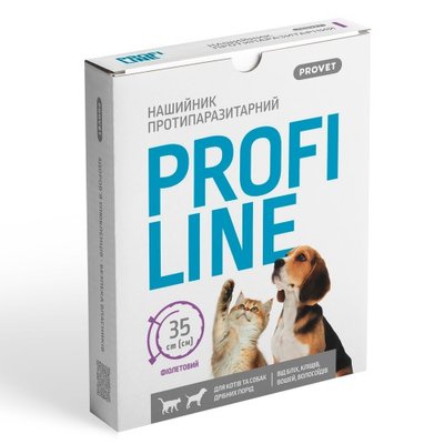 Нашийник Provet Profiline для котів та собак 35 см, фіолетовий (інсектоакарицид) PR243094 фото