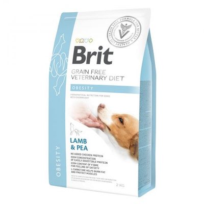 Сухий корм Brit GF VetDiet Dog Obesity для собак, корекція ваги, з ягням, індичкою та горохом, 2 кг 170941/8073 фото