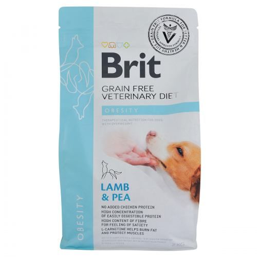 Сухий корм Brit GF VetDiet Dog Obesity для собак, корекція ваги, з ягням, індичкою та горохом, 2 кг 170941/8073 фото