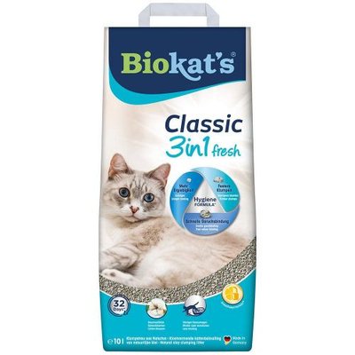 Наполнитель Biokats Classic Fresh 3in1 Cotton Blossom для кошачьего туалета, бентонитовый, 10 кг G-617220 фото