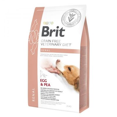 Сухой корм Brit GF VetDiet Dog Renal для собак, при почечной недостаточности, с яйцом, горохом и гречкой, 2 кг 170949/8196 фото