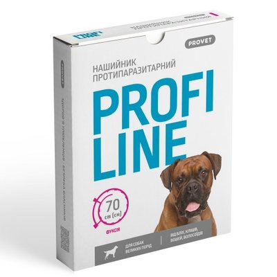 Нашийник Provet Profiline для великих порід собак 70 см, фуксія (інсектоакарицид) PR243099 фото