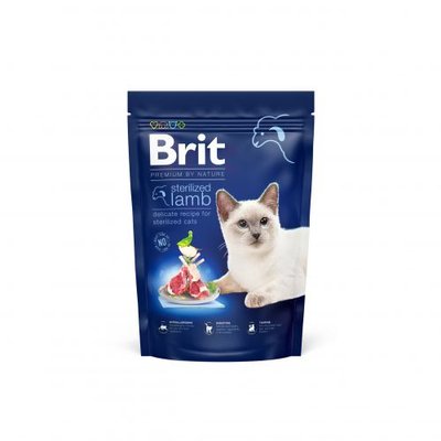 Сухий корм Brit Premium Cat by Nature Sterilized Lamb для стерилізованих котів, з ягням, 800 г 171855 фото