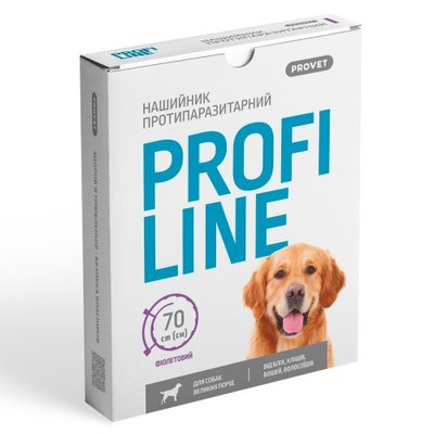 Нашийник Provet Profiline для великих порід собак 70 см, фіолетовий (інсектоакарицид) PR243098 фото