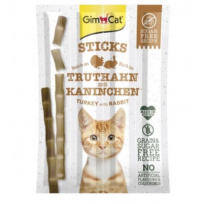 М’ясні палички GimCat для кішок, індичка та кролик, 4 шт G-420530 фото