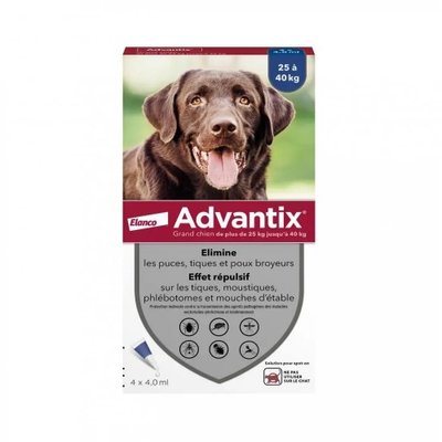 Краплі на холку Bayer Elanco Advantix для собак від 25 до 40 кг 1 піпетка 91010_1уп.(4пип) фото