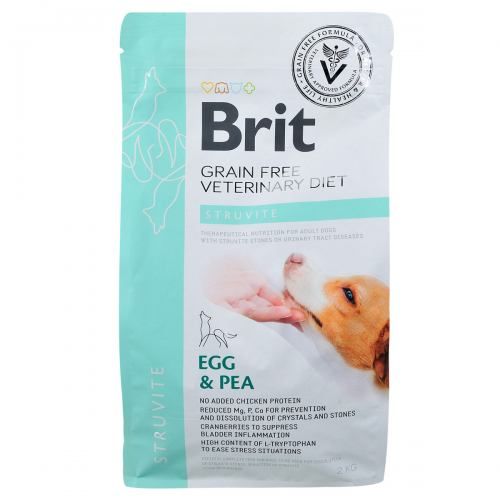 Сухий корм Brit GF VetDiet Dog Struvite для собак, при сечокаменній хворобі, з яйцем, індичкою, горохом и гречкой, 2 кг 170951/8226 фото