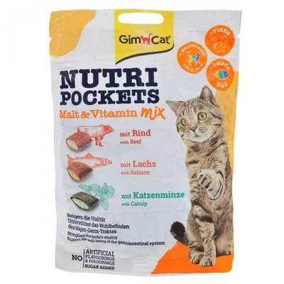 Витаменное лакомство GimCat Nutri Pockets для кошек, мультивитамин микс, 150 г G-419251/400693 фото