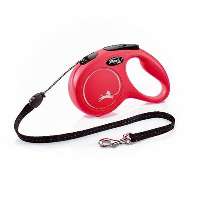 Повідець-рулетка Flexi New Classic для собак, з тросом, розмір M 5 м / 20 кг (червона) 11793 фото