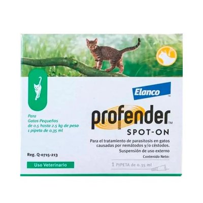 Капли на холке Bayer Elanco Profender для кошек от 0,5 до 2,5 кг антигельминтик 2 пипетки 91023_1уп.(2пип) фото