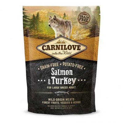 Сухой корм Carnilove Salmon & Turkey для взрослых собак больших пород, лосось и индейка, 1,5 кг 150828/8952 фото