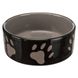 Миска Trixie для собак, коричнева з лапками, 1,4 л, d:20 см (керамічна) 24533 фото 1