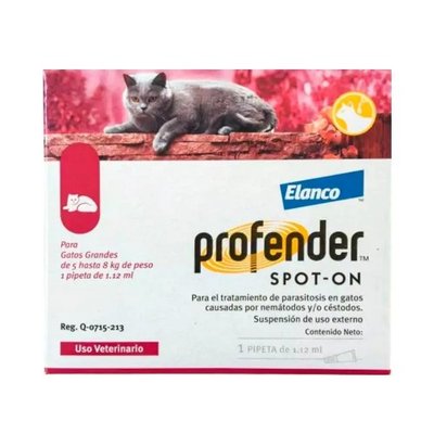 Капли на холке Bayer Elanco Profender для кошек от 5 до 8 кг антигельминтик 2 пипетки 91025_1уп.(2пип) фото