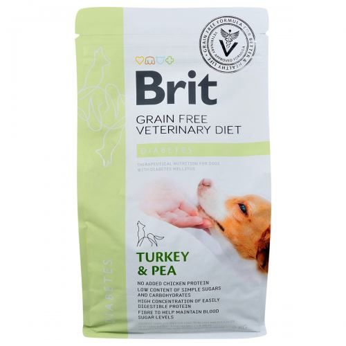 Сухий корм Brit GF VetDiet Dog Diabetes для собак, при цукровому діабеті, з індичкою та горохом, 2 кг 170943/8103 фото