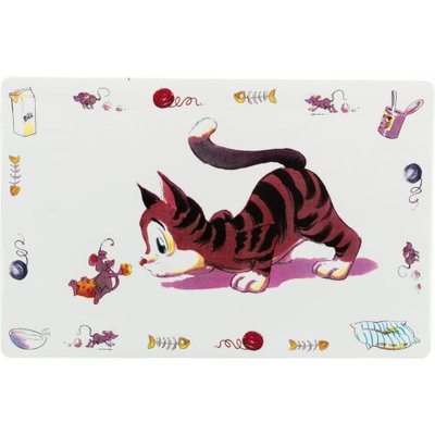 Килимок Trixie Comic Cat під миски для котів, пластиковий, 44х28 см 24544 фото
