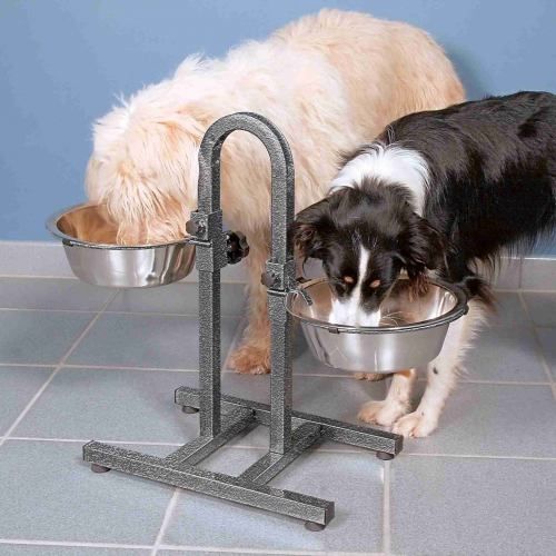 Миска Trixie для собак, подвійна на регульованій підставці, металева, 24 см, 2х2.8 л 2497 фото