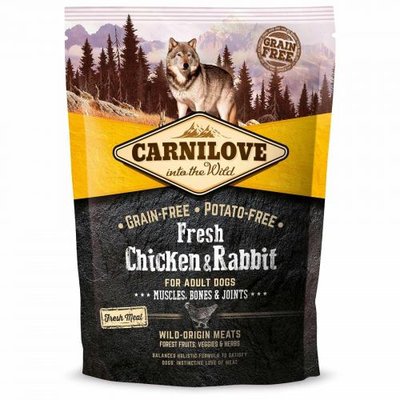 Сухий корм Carnilove Fresh Chicken & Rabbit для дорослих собак всіх порід, курка та кролик, 1,5 кг 170867/7502 фото