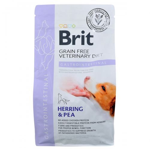 Сухий корм Brit GF VetDiet Dog Gastrointestinal для собак, при порушеннях травлення, з оселедцем, лососем та горохом, 2 кг 170945/8134 фото