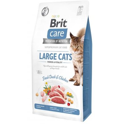 Сухий корм Brit Care Cat GF Large Power & Vitality для котів великих порід, качка та курка, 7 кг 171309 фото