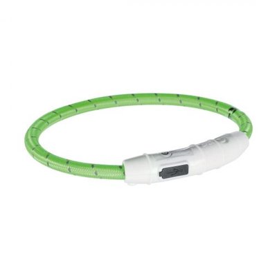 Нашийник Trixie Flash для собак, з підсвічуванням та USB, M-L: 45 cм/7 мм, зелений 12701 фото
