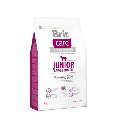 Сухой корм Brit Care Dog Junior Large Breed Lamb & Rice для щенков и молодых собак больших пород, 3 кг 132704 /9843 фото