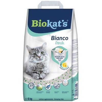 Наполнитель Biokats Bianco Fresh для кошачьего туалета бентонитовый, 5 кг G-75.65 фото