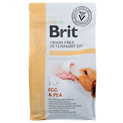 Сухий корм Brit GF VetDiet Dog Hepatic для собак, при хворобі печінки, з яйцем, горохом, бататом та гречкою, 2 кг 170947/8165 фото