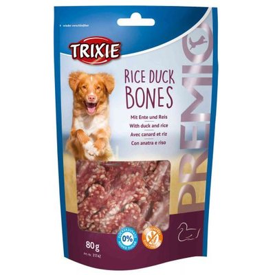 Ласощі Trixie Premio Rice Duck Bones для собак, качка з рисом, 80 г 31742 фото
