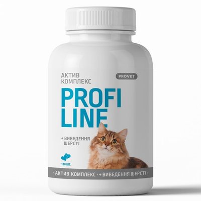 Вітаміни Provet Profiline для котів, Актив Комплекс + виведення шерсті, 180 таб. PR243160 фото
