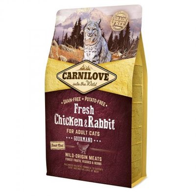 Сухий корм Carnilove Fresh Chicken & Rabbit для дорослих котів, курка та кролик, 2 кг 170874/7397 фото