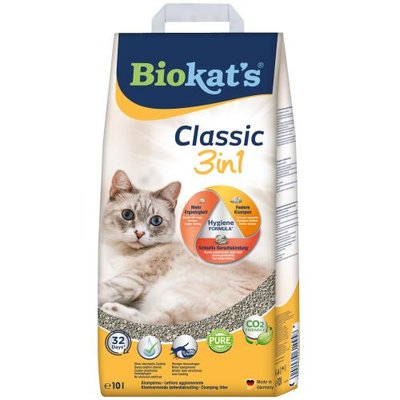 Наполнитель Biokats Classic 3in1 для кошачьего туалета, бентонитовый, 10 л G-613307/614458 фото