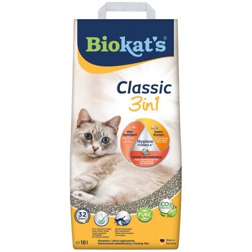 Наповнювач Biokats Classic 3in1 для котячого туалету, бентонітовий, 10 л G-613307/614458 фото