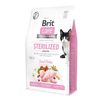 Сухий корм Brit Care Cat GF Sterilized Sensitive для стерилізованих котів з чутливим травленням, з кроликом, 2 кг 171290 фото