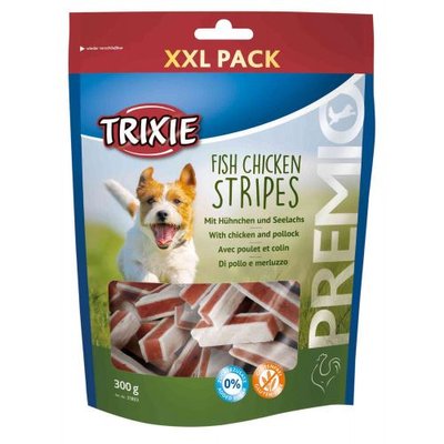 Ласощі Trixie Premio Stripes Chicken для собак, курка/лосось, 300 г 31803 фото