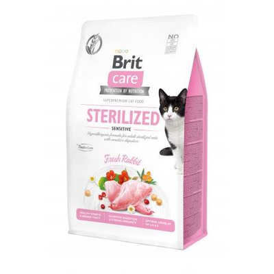 Сухий корм Brit Care Cat GF Sterilized Sensitive для стерилізованих котів з чутливим травленням, з кроликом, 400 г 171291 фото