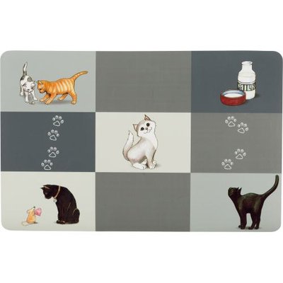 Коврик Trixie Patchwork под миски для кошек, пластиковый, 44х28 см (серый) 24579 фото