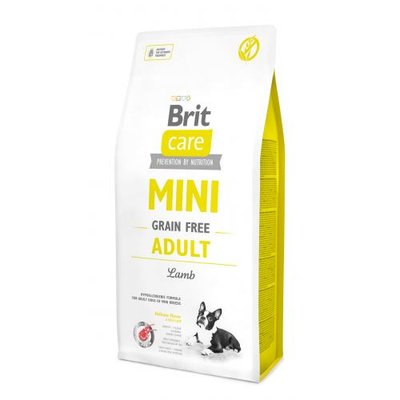 Сухий корм Brit Care GF Mini для дорослих собак мініатюрних порід, з ягням, 7 кг 170772 фото