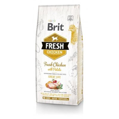 Сухий корм Brit Fresh для дорослих собак всіх порід, з куркою та картоплею, 12 кг 170989/530731 фото