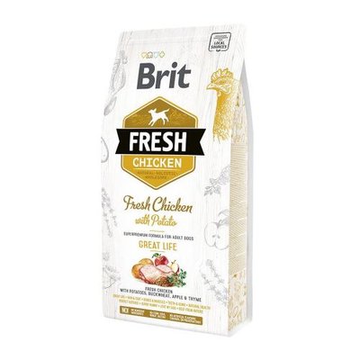 Сухий корм Brit Fresh для дорослих собак всіх порід, з куркою та картоплею, 2,5 кг 170990/0748 фото