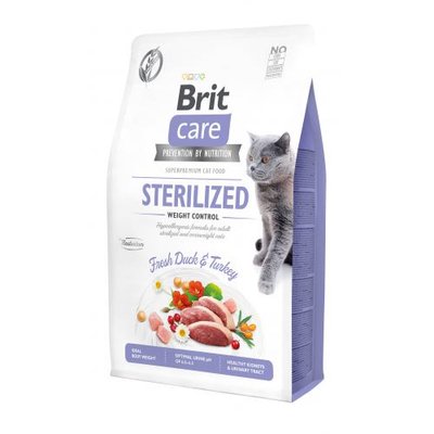 Сухий корм Brit Care Cat GF Sterilized Weight Control для стерилізованих котів з надмірною вагою, качка та індичка, 2 кг 171294 фото